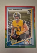 2025 Panini Donruss - Rated Rookie Jack Sawyer #390 Optic Preview Red & Green