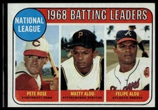 1969 Topps #2 National League 1968 Batting Leaders Rose,Alou,Alou
