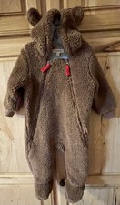 BABY BODEN BROWN BEAR SNOWSUIT SIZE 6-12 MOS. PREOWNED - EX COND.