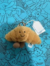 Cute Croissant Plush Bag Charm Keychain Soft Collectible Gift NWT USA