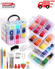 PAXCOO 276 Pack Embroidery Floss Thread Kit Including 210 Colors Cross