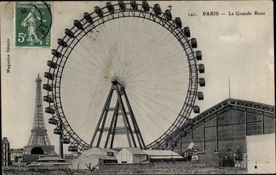 Ak Paris VII. Arrondissement Palais Bourbon, Das Riesenrad, Eiffelturm - 3949368