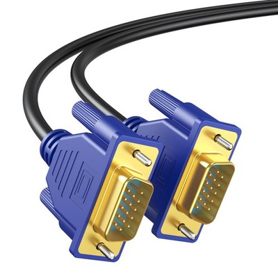 VGA Cable 6 Feet 15 Pin HD15 1080P Male to Male Monitor PC TV Projector Blue