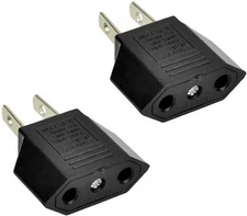 3 PCS EU Euro Europe to US USA Power Jack Wall Plug Converter Travel Adapter