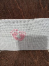 Completed Baby Girl Feet Baby Shower Finished Cross Stitch Embroidery Crafting