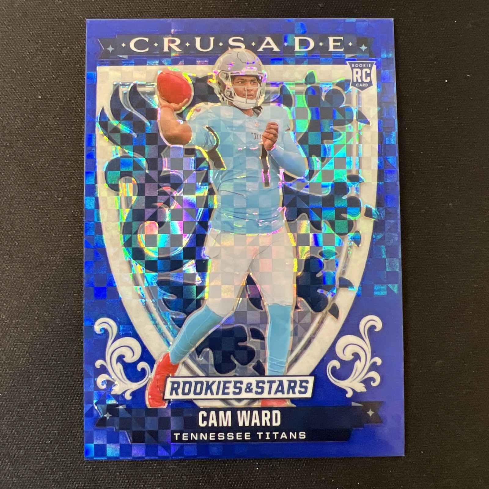 Cam Ward 2025 Panini Rookies & Stars Crusade Blue Plaid Prizm - Titans RC