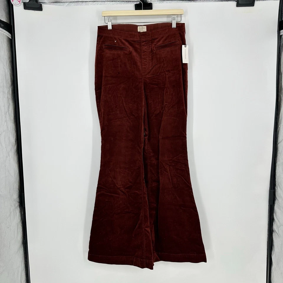 Pantalones acampanados de pana Anthropologie Pilcro 31 para mujer azul marino años 70 boho Foto 2 de 4