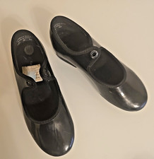 Bloch Girls Black Patent Leather Mary Jane Tap Shoes Size 11.5N