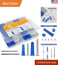 Heavy Duty 180PCS Concrete Anchors & Screws for Secure Mounting - 75lbs Capacity
