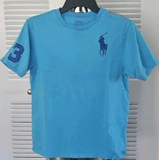Polo Ralph Lauren Boy Size 14 - 16 Large Youth Big Pony T Shirt Baby Blue