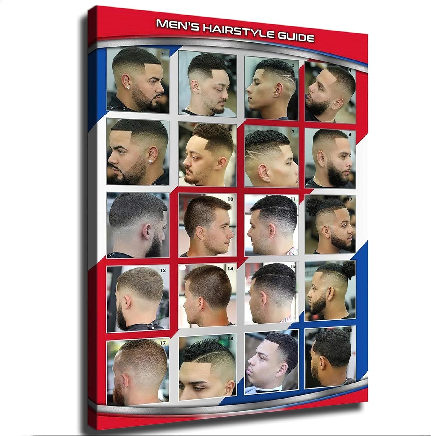 Barber Shop Modern Haircuts Design Men's Hairstyle Guide Canvas Poster Modern