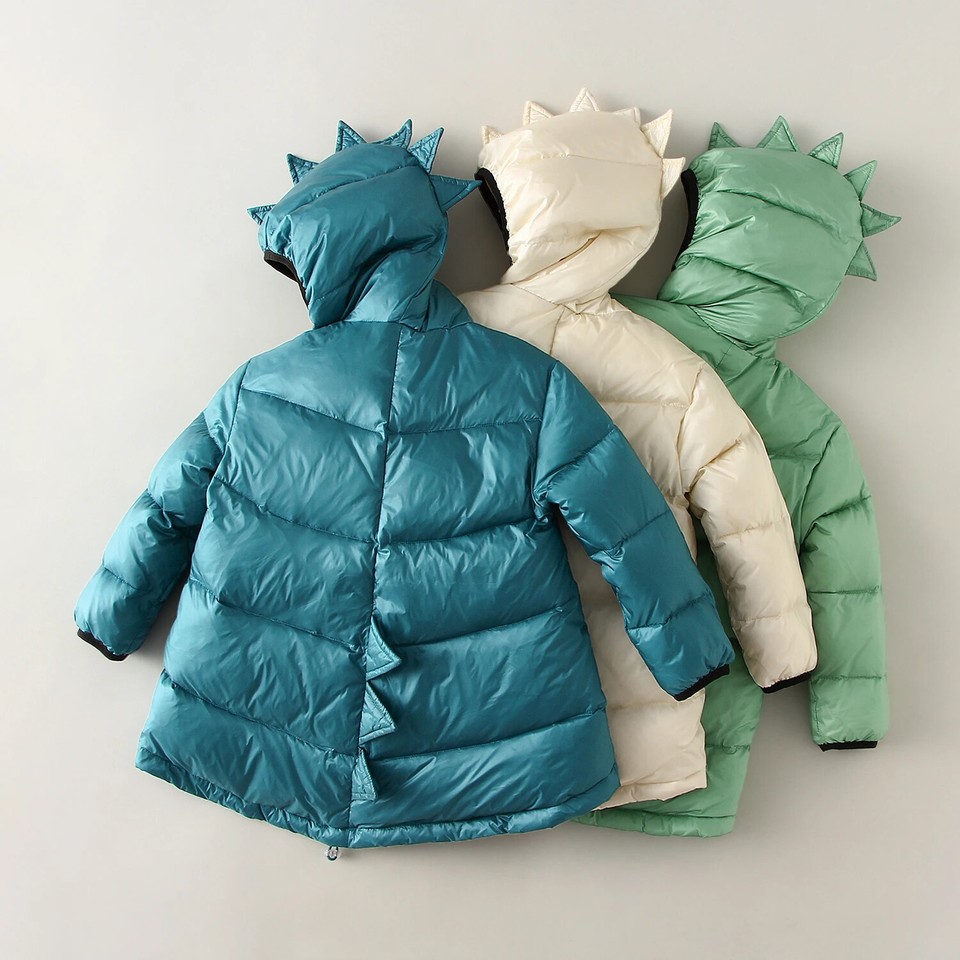 Children's Mid-length Shiny Down Jacket for Boys and Girls Older Children's Over-knee Padded Jacket