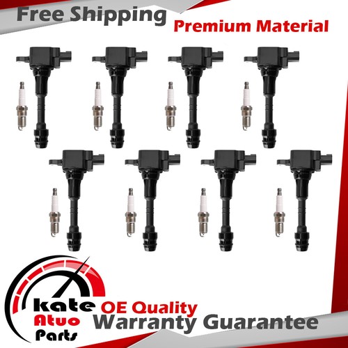 UF510 Ignition Coils + 6240 Spark Plugs For 0407 Nissan Armada Titan