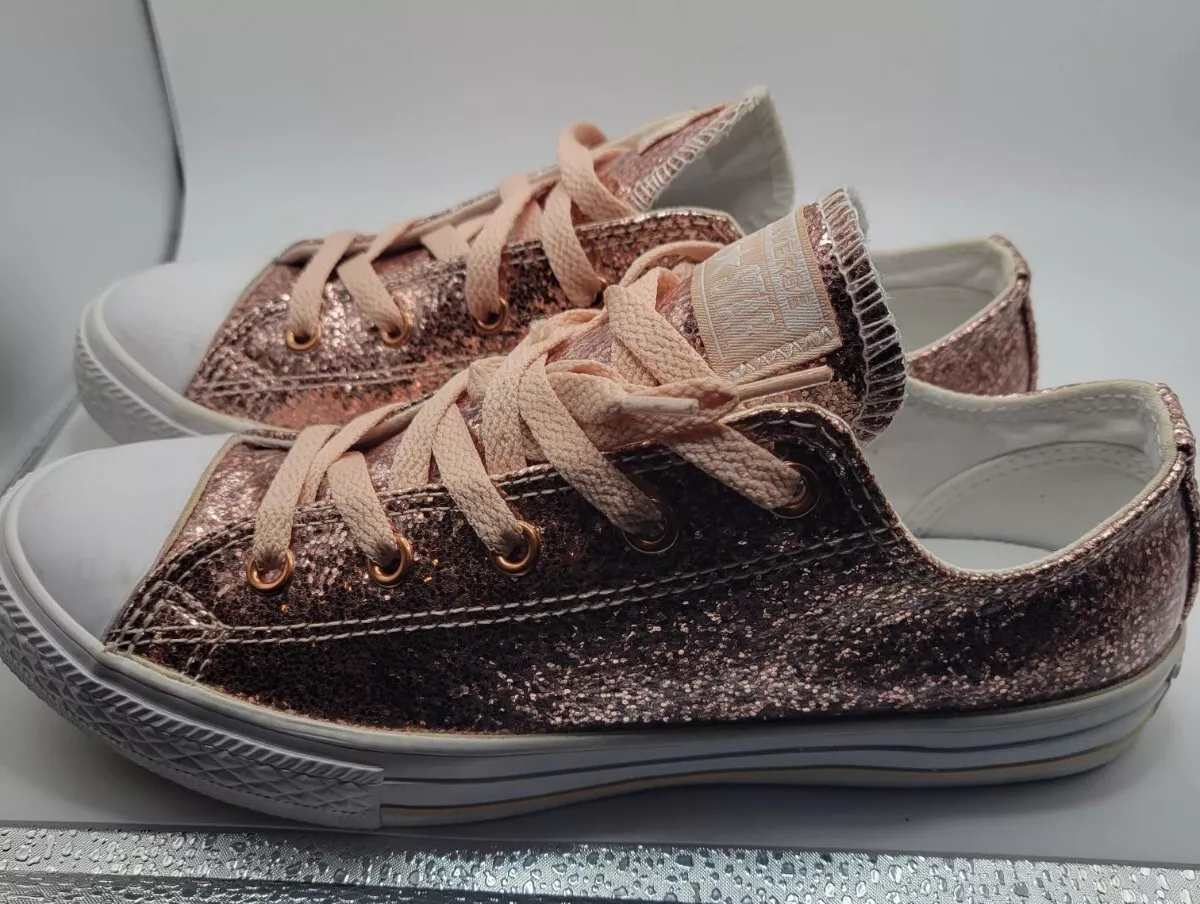 Converse All Star Shoes Dust Glitter - Size Junior 4 | eBay