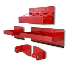 4PCS Red Magnetic Toolbox Shelf, Tray, Paper Towel Holder, Variety of Use
