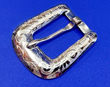 Western Swirl Ornate Silver Tone Ranger Style Engraved Ornate Belt Buckle