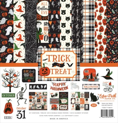 12'' x 12'' Scrapbooking Paperpad Echo Park Süßes oder Saures 12 Blatt