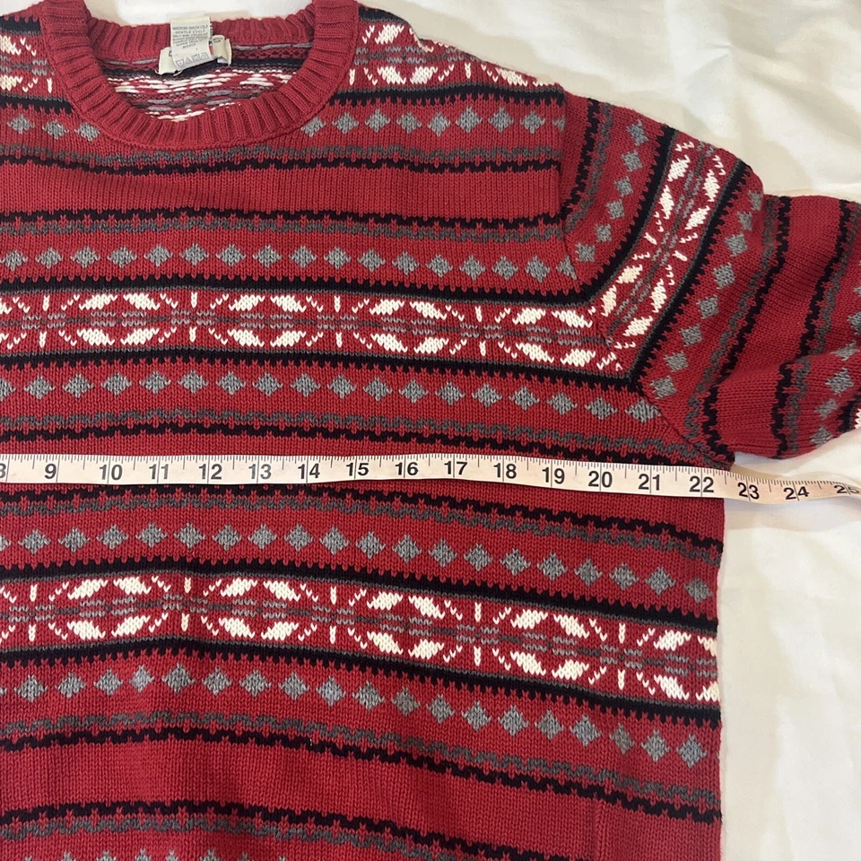 Suéter Dockers Hombre Talla M Rojo Navidad Vacaciones Copos de Nieve Algodón Geométrico Foto 3 de 4