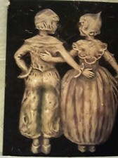 VTG 1946 1 Alice Cranston Fenner 8"×7" Wall Art Plaque of a Couple