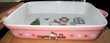 NEW Hello Kitty Sanrio Christmas Santa rectangular baker Baking Dish 15"X9" 3707