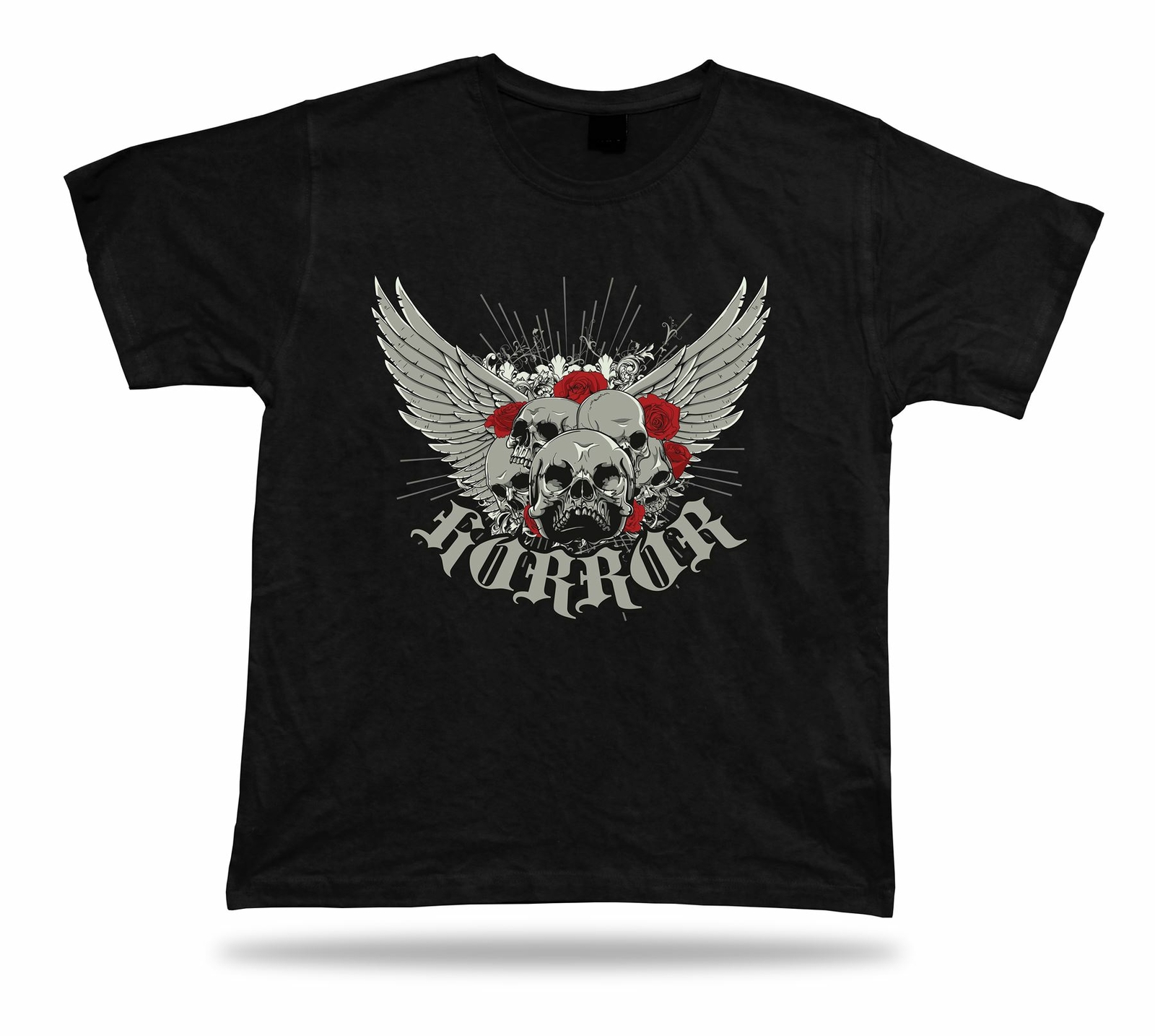 Devil Skeleton Skull Roses modern stylish t shirt tee design birthday apparel