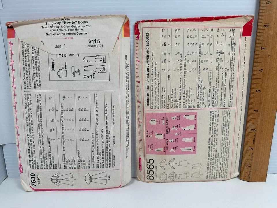 13 Vintage Girls Toddler Butterick Simplicity Child Sewing Patterns CUT - Image 3 of 4