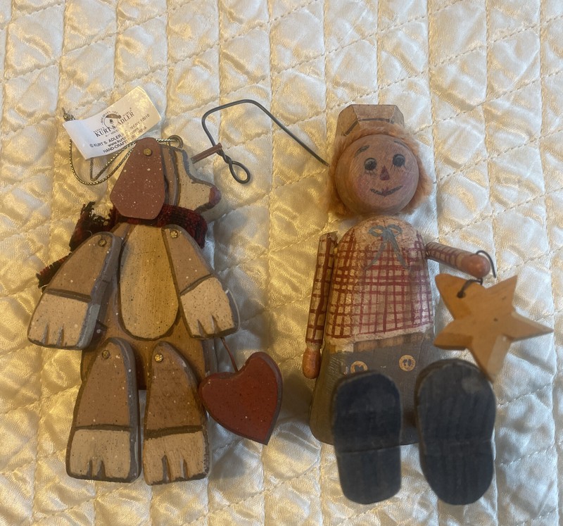 Dog And Boy Wooden Christmas Ornaments