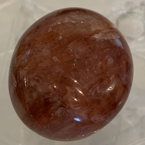 2" RED FIRE QUARTZ Hematoid Crystal Polished Palm Stone Large Tumble Madagascar - Picture 4 of 11