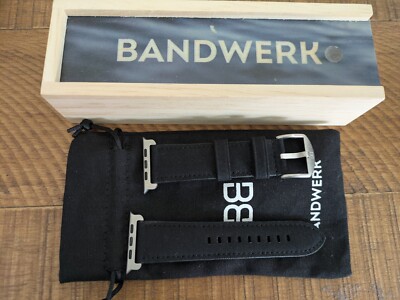 BandWerk Seaqual Ocean Vegan Apple Watch Band Diamond Black New With Box