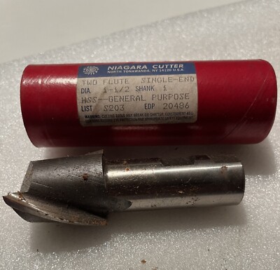 1-1/2'' X 1'' HSS 2 FLUTE S E Mill  Niagra USA New
