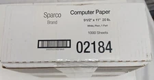 New Sparco Continuous Feed Paper 9.5 x 11 Dot Matrix Computer Paper 1000 NEW