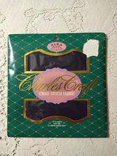Charles Craft Aida 14 Count Cross Stitch Fabric 100 Cotton 12"x18" NAVY