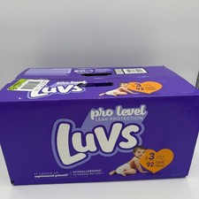 New in Box Luvs Diapers Pro Leak Protection Hypoallergenic Size 3 92 Diapers
