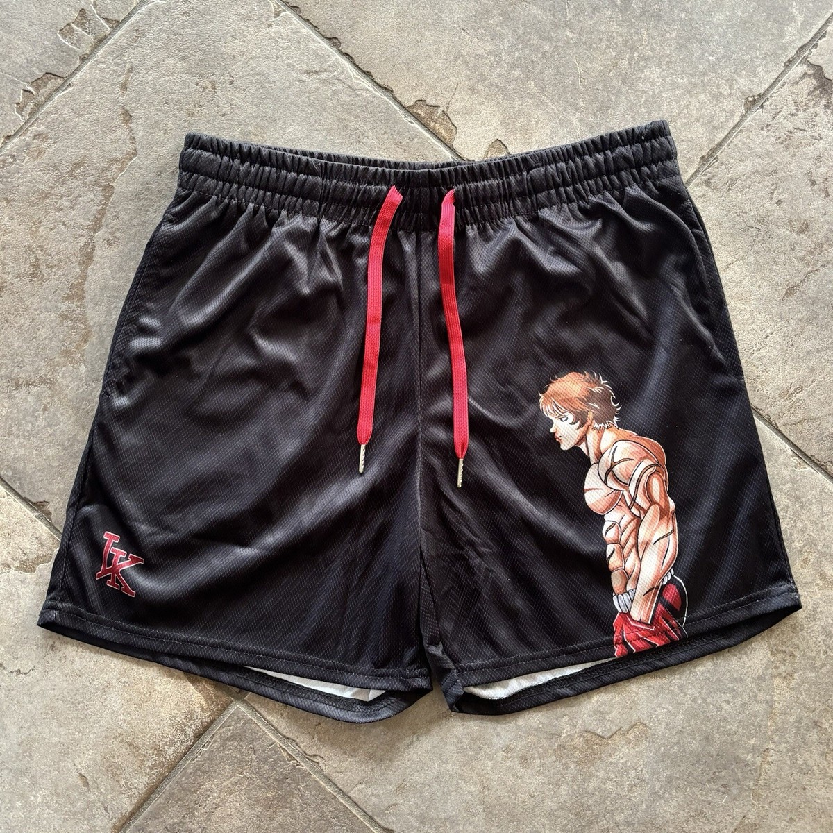 INVICTA KURU Anime x Gym Workout Shorts Black Drawstring Naruto