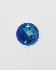 Round Faceted Jewels- German Made- Cobalt Blue Iridized- Multiple Sizes