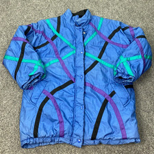 Vintage Haband Ski Jacket Womens Xl Blue Snow Winter Snowboarding Retro 80s 90s