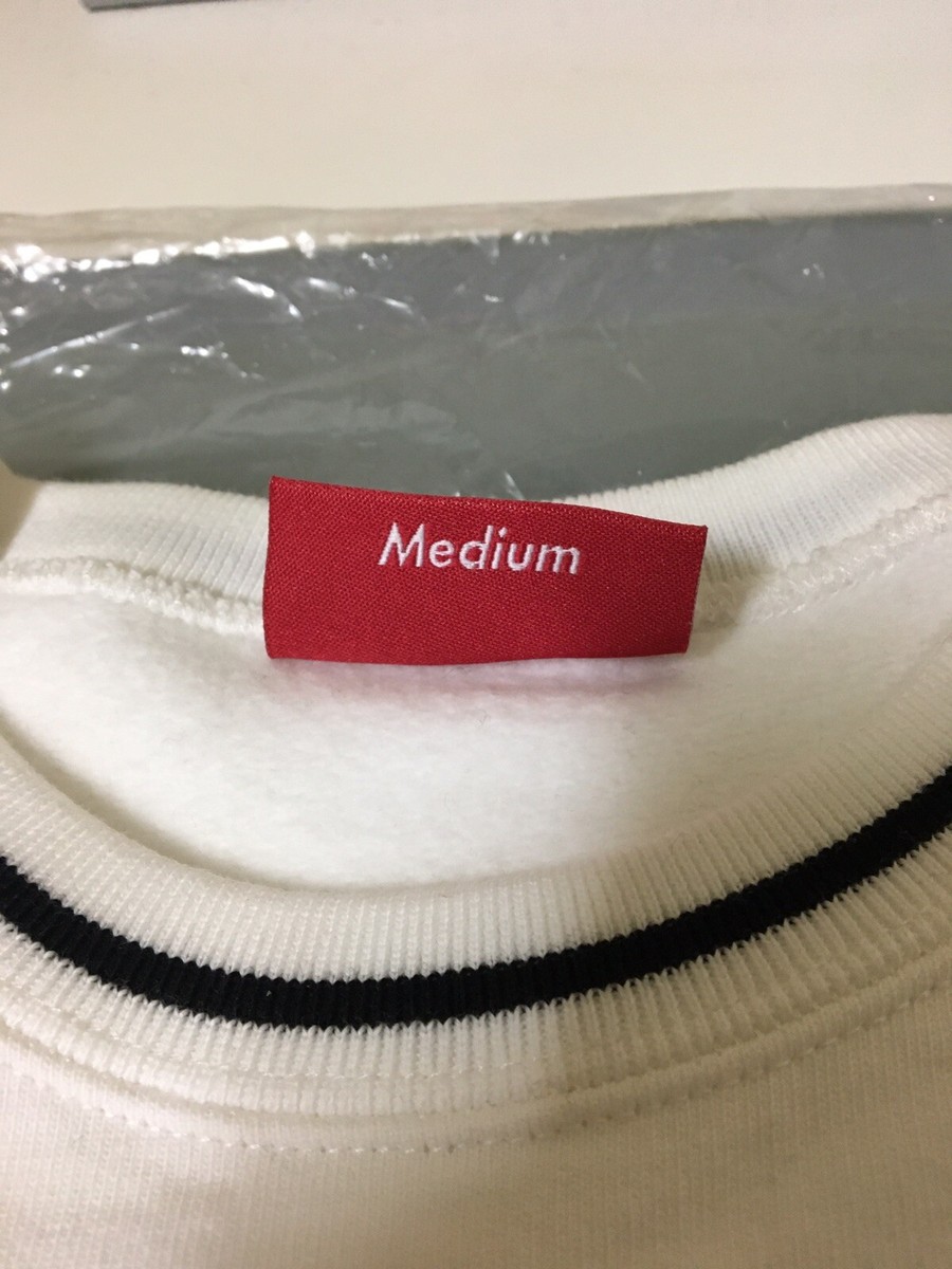Supreme Piping Crew Neck White FW19 Sz M | eBay