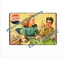 Pepsi Cola metal tin sign nostalgic garage shop modern wall art