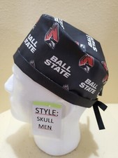 Ball State University Cardinals Men's Skull/Chemo Surgical Scrub Hat/Cap