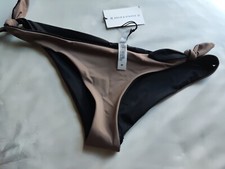 SOLID  STRIPED Bikini Bottom Size S Striped Side Tie Closure