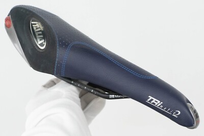 NOS SELLE ITALIA TRIMATIC 2 BLUE VINTAGE SADDLE SEAT RACING ROAD