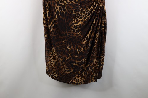 Vintage 90s Ralph Lauren Womens 8 Leopard Cheetah Sleeveless Babydoll Dress - Picture 4 of 14