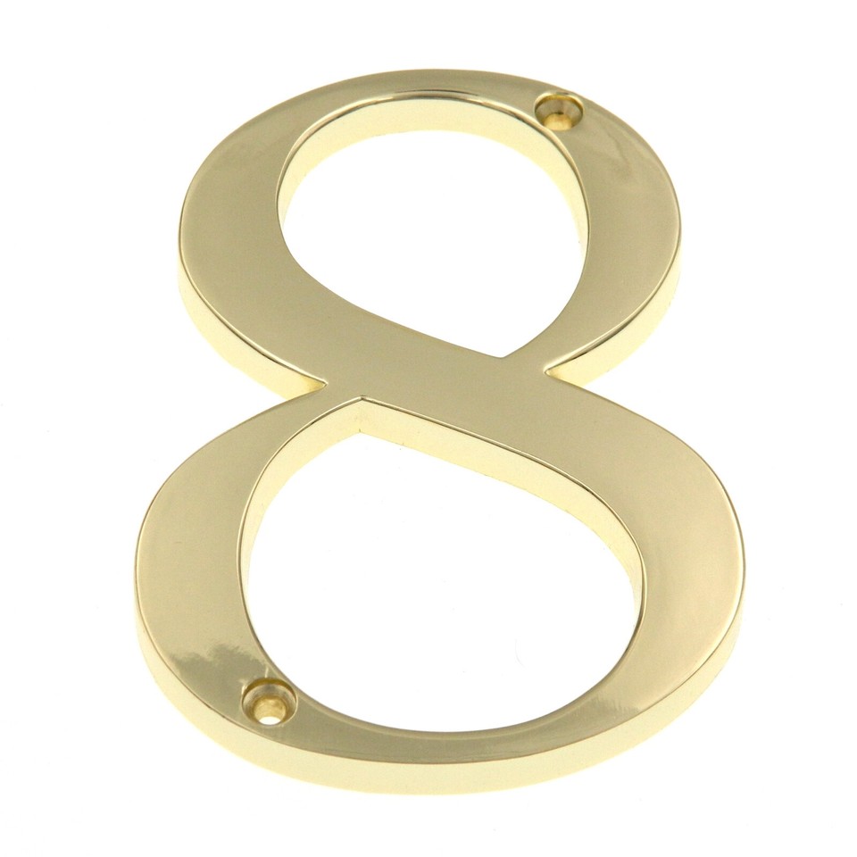 Gatehouse Polished Brass 4 Inch House Numbers, Flush Mount | eBay