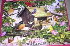 Comp 2013 HTF Breakfast Club Bird Feeder Cardinal Finch Robin 1000 Piece Puzzle