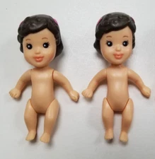 2004 MGA Entertainment 5sies Quints 2 Twin Baby Girl Dolls Lot Poseable 3"