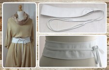 BNWT, QUIRKY, LAGENLOOK, GENUINE LEATHER, WHITE, ITALIAN, OBI, SASH BELT