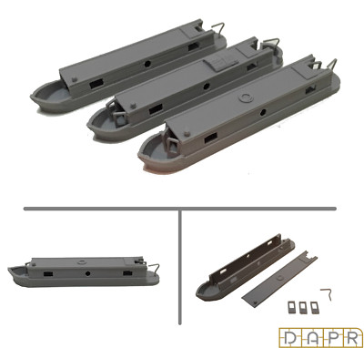 DAPR - Stärke N Modelleisenbahn Landschaftsgebäude - Kanal/Schmalflussboot x 3
