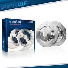 Rear Drilled and Slotted Disc Brake Rotors Assembly for 2015 - 2020 Acura TLX