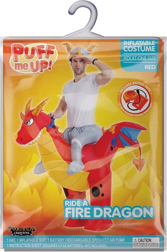 Spooktacular Creations Riding a Fire Dragon Air Blow-up Kostüm - Erwachsene Größe A. - Bild 7 von 7
