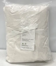 NEW Pottery Barn Belgian Flax Linen Box Spring Cover w/10" Drop~QUEEN~White
